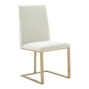 Frankie - Modern Off-White Fabric + Antique Brass Dining Chair - image 5