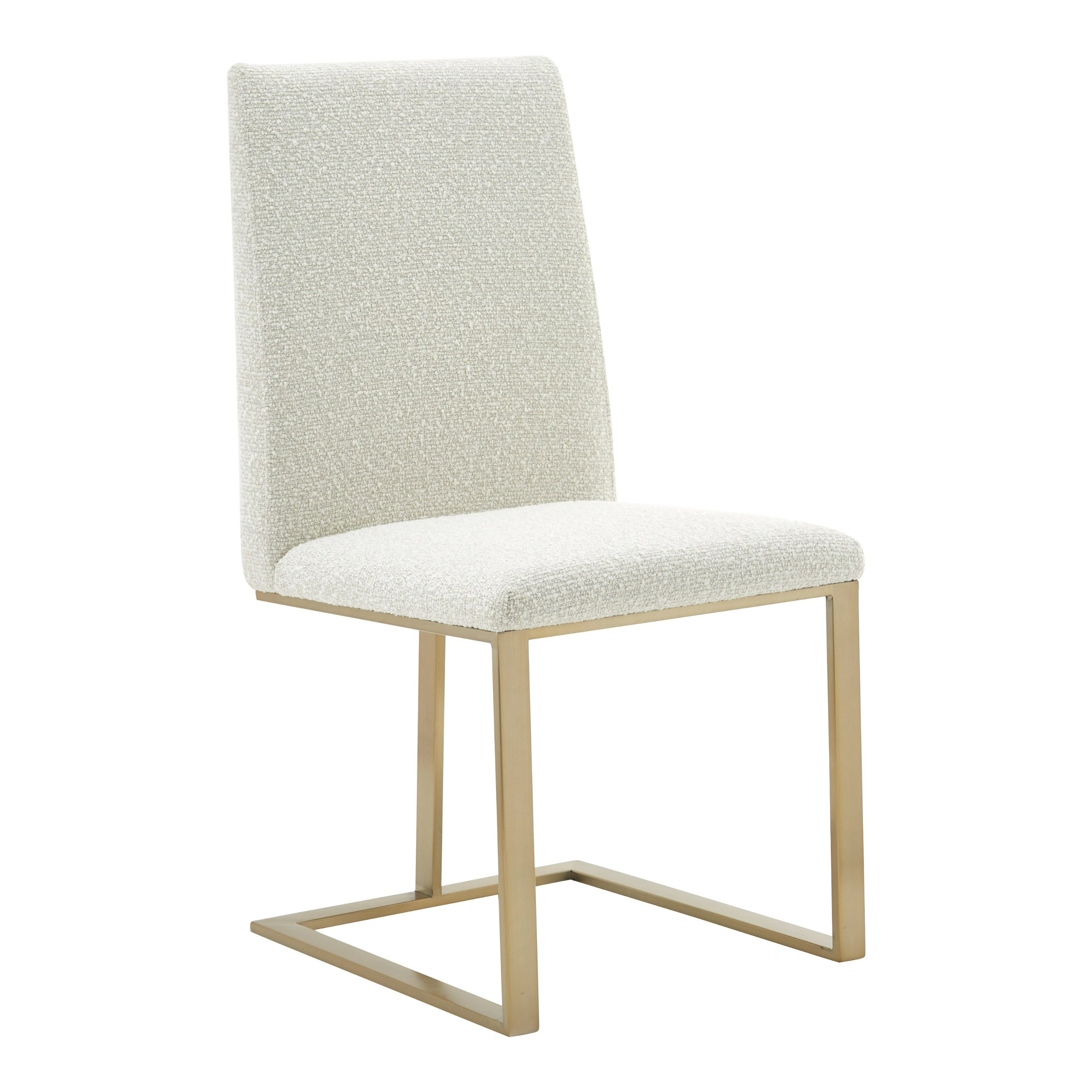 Frankie - Modern Off-White Fabric + Antique Brass Dining Chair - image 5