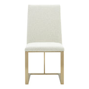 Frankie - Modern Off-White Fabric + Antique Brass Dining Chair - image 4