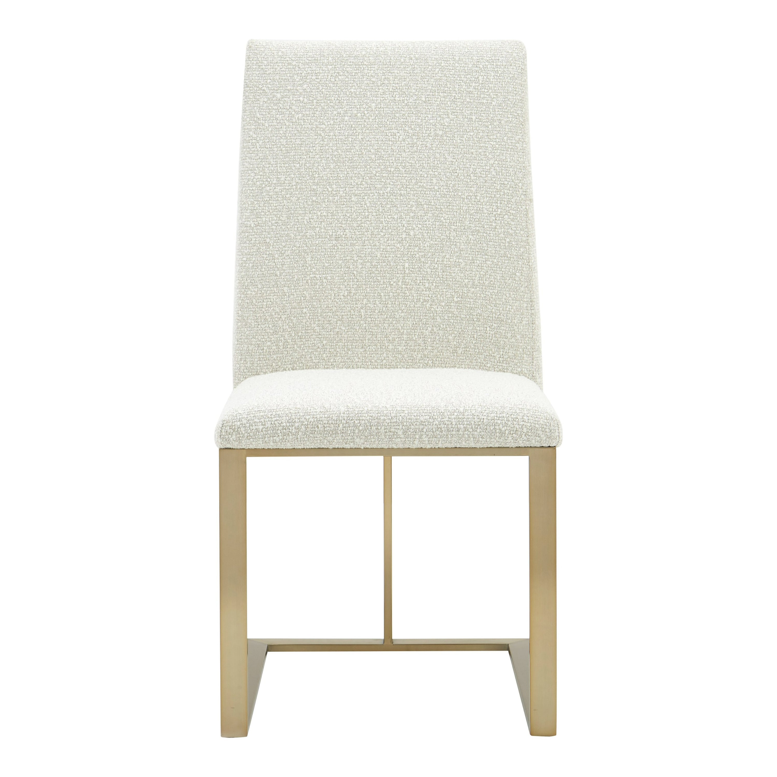 Frankie - Modern Off-White Fabric + Antique Brass Dining Chair - image 4