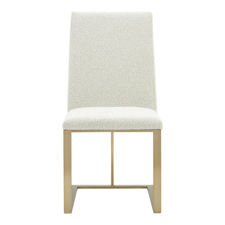 Frankie - Modern Off-White Fabric + Antique Brass Dining Chair - image 4