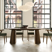 Sacks - Mid-Century Modern Herringbone Walnut Dining Table - image 4