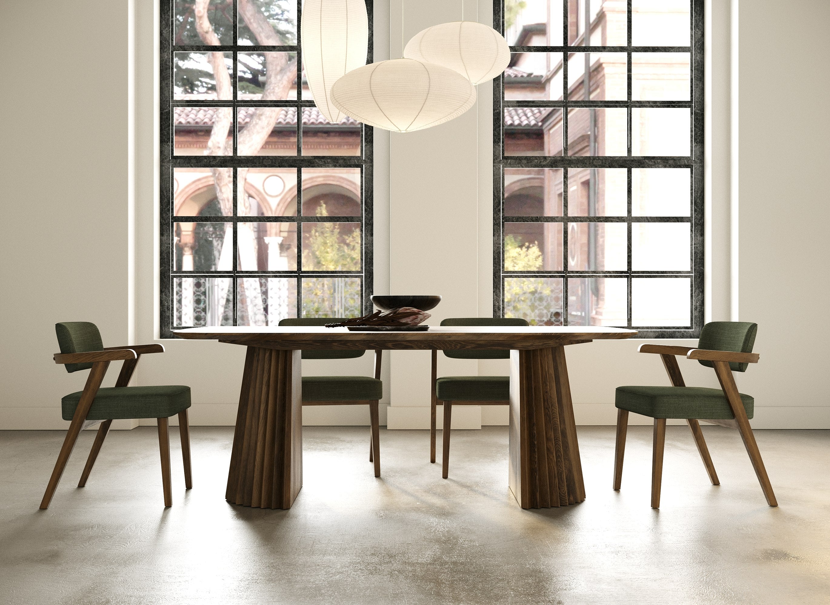 Sacks - Mid-Century Modern Herringbone Walnut Dining Table - image 4