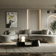 Frontier - Glam Grey Fabric Curved Sectional Sofa - image 3