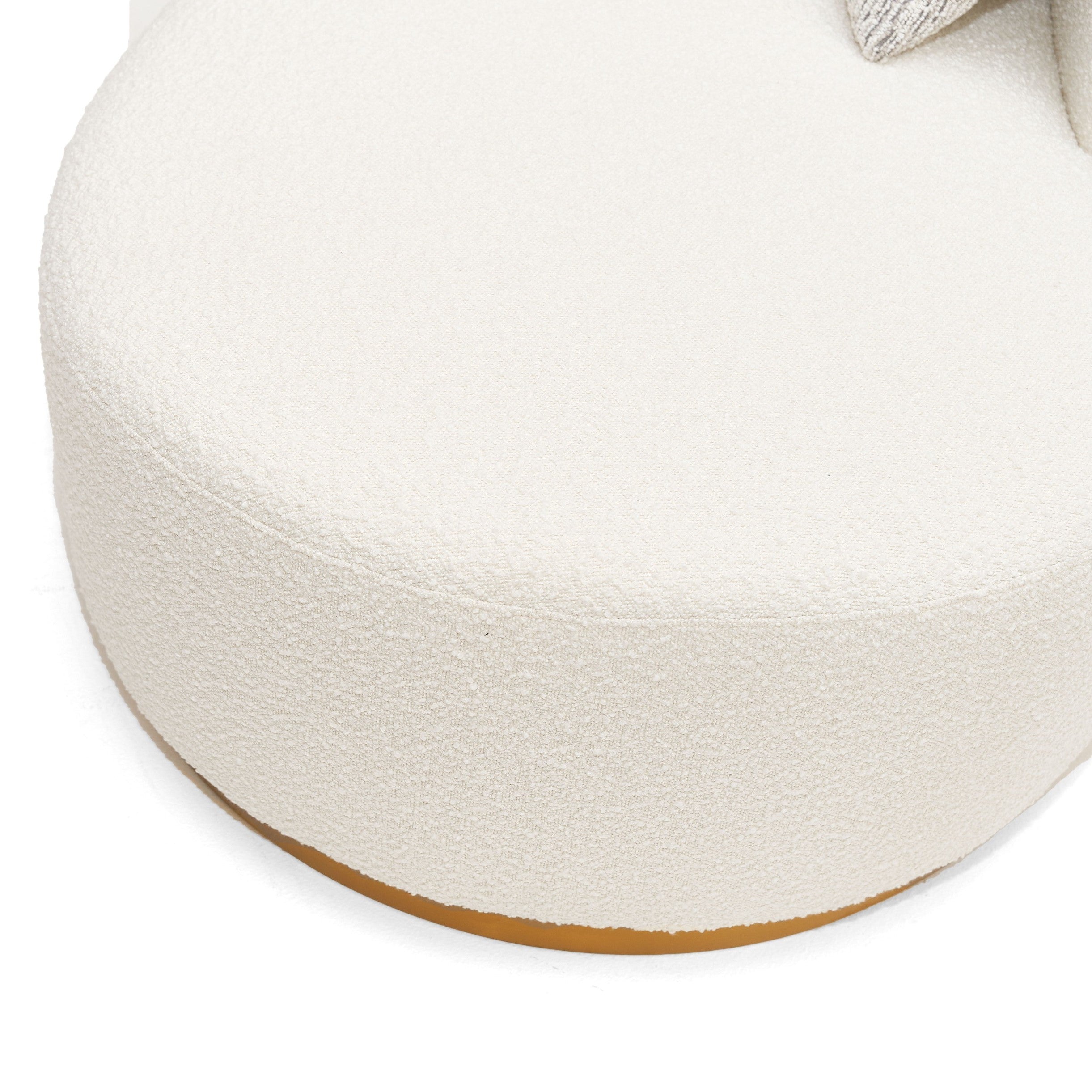 Frontier - Glam White Fabric Curved Sectional Sofa with Beige Pillows - image 4