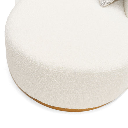 Frontier - Glam White Fabric Curved Sectional Sofa with Beige Pillows - image 4