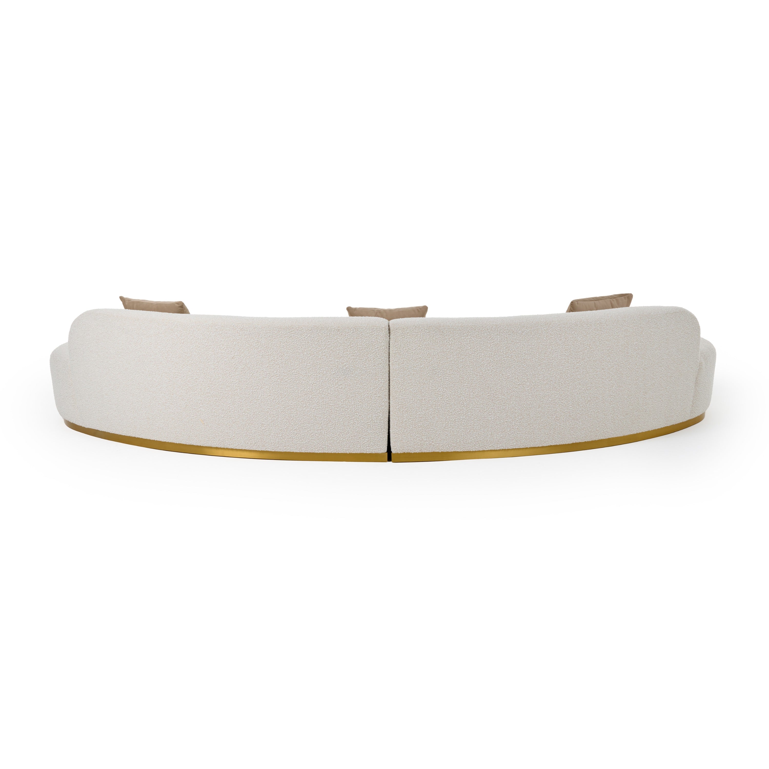 Frontier - Glam Beige Fabric Curved Sectional Sofa with Beige Pillows - image 3