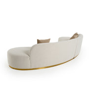 Frontier - Glam Beige Fabric Curved Sectional Sofa with Beige Pillows - image 4