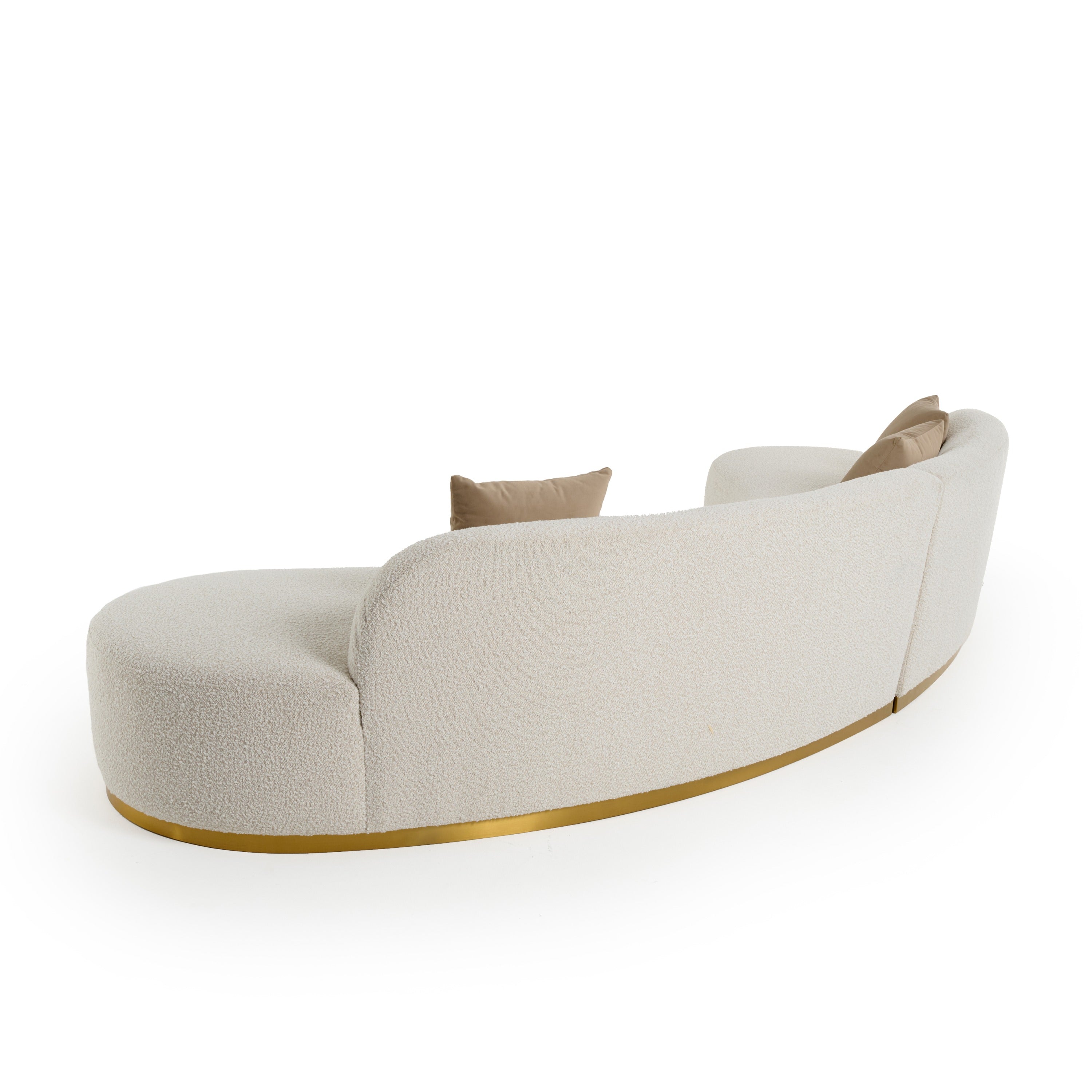 Frontier - Glam Beige Fabric Curved Sectional Sofa with Beige Pillows - image 4