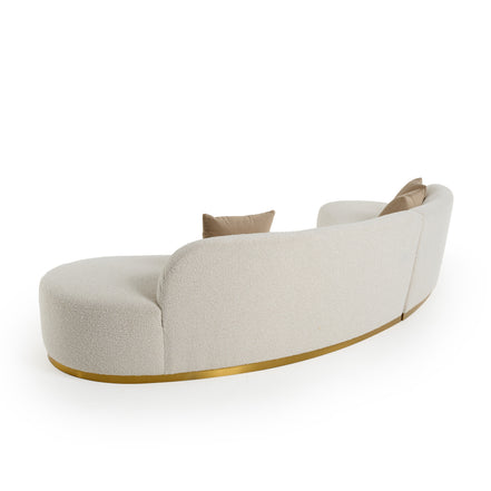 Frontier - Glam Beige Fabric Curved Sectional Sofa with Beige Pillows - image 4
