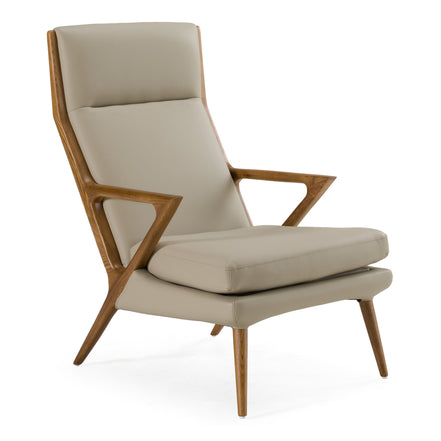 Fulton - Modern Beige Lounge Chair & Ottoman - image 2