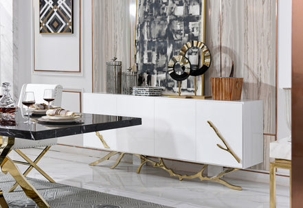 Legend Modern White & Gold Buffet - image 3