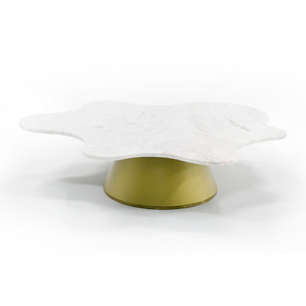 Gabbro - Glam White Marble + Gold Nesting Coffee Table Set - image 2