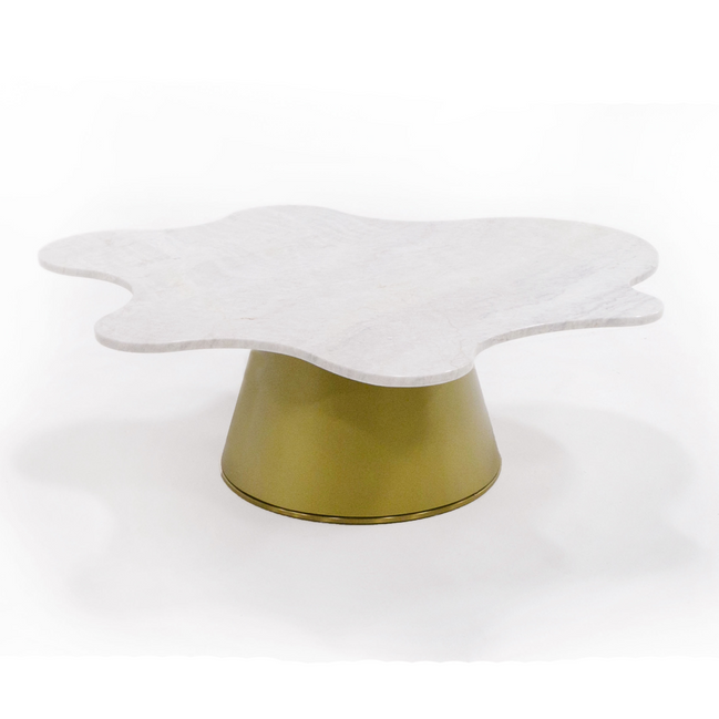 Gabbro - Glam White Marble + Gold Nesting Coffee Table Set