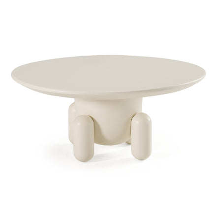 Gabby - Contemporary White Round Coffee Table - image 2