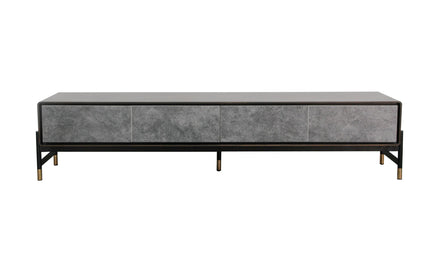 Gabrielle - Contemporary Acacia & Gold TV Stand - image 2