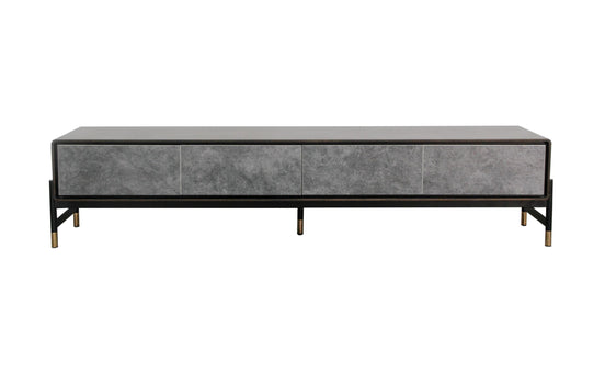 Gabrielle - Contemporary Acacia & Gold TV Stand - image 2