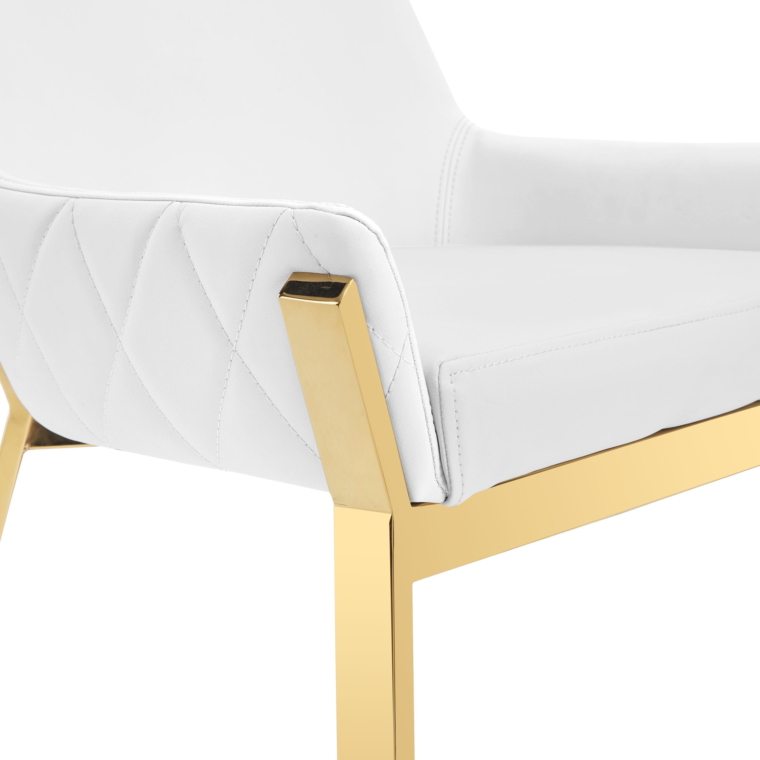 Ganon - Modern White & Gold Dining Chair - image 2