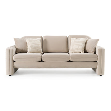 Gaston - Modern Beige Velvet Sofa