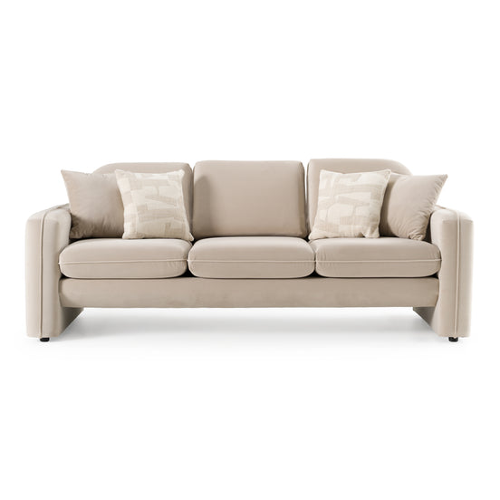 Gaston - Modern Beige Velvet Sofa