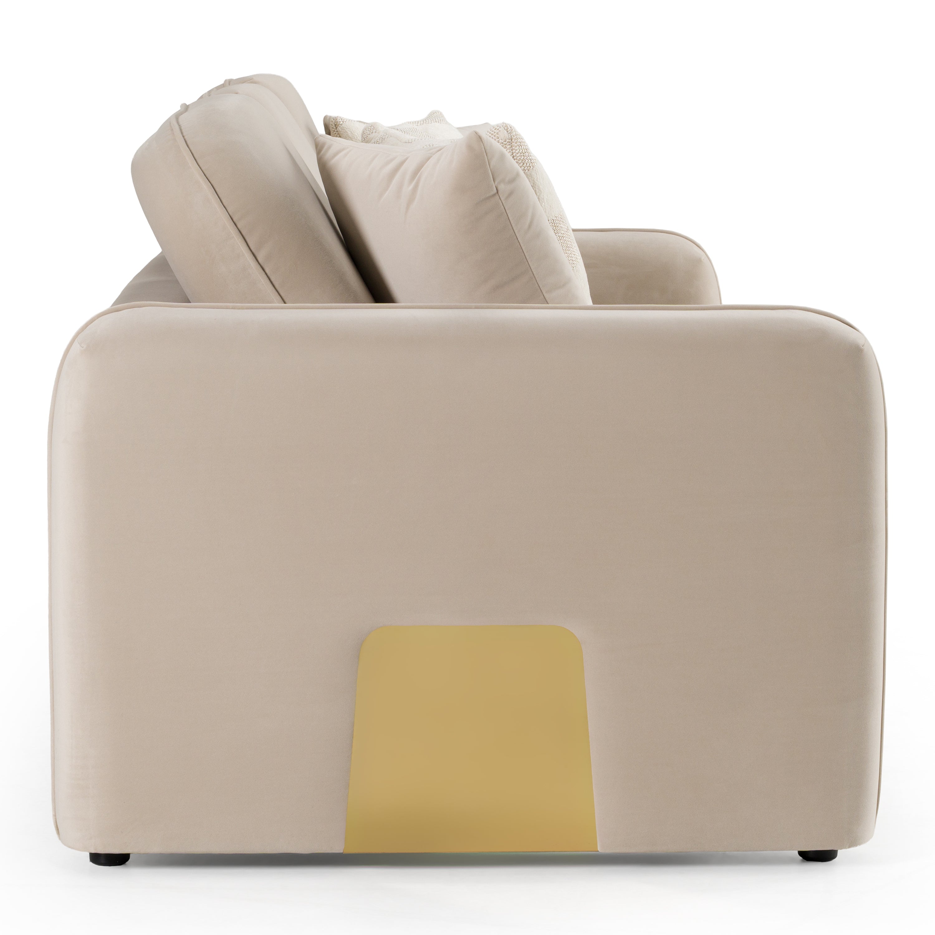 Gaston - Modern Beige Velvet Sofa - image 3
