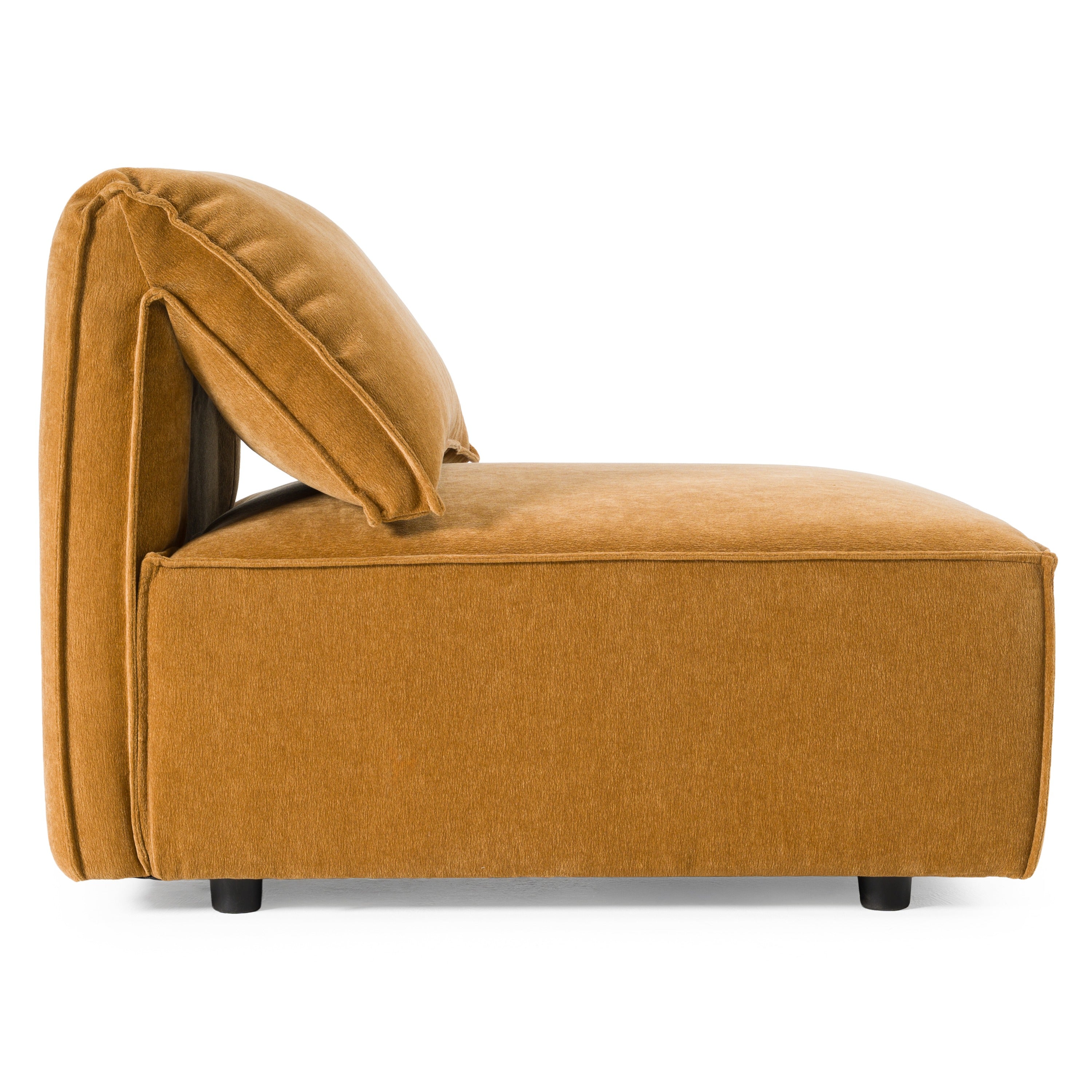 Gene - Modern Ochre Fabric Modular Armless Sectional Seat - image 3