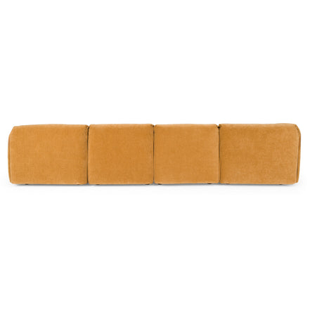 Gene - Modern Ochre Fabric 5-Piece Modular Sectional Sofa - image 5