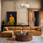 Gene - Modern Ochre Fabric Modular Ottoman - image 5