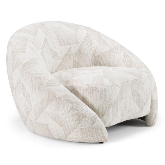Gentle - Modern Beige Pattern Fabric Accent Chair - image 2