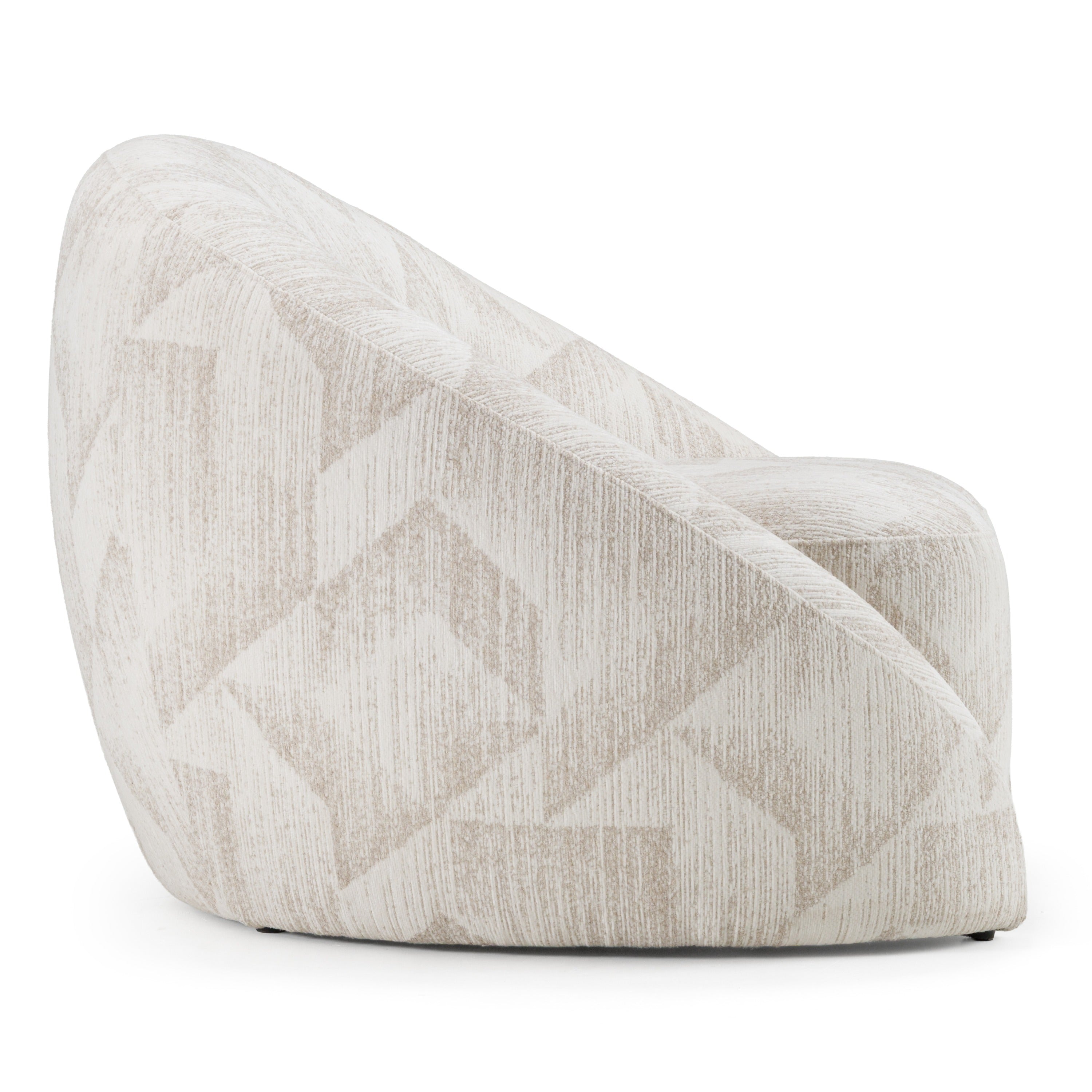 Gentle - Modern Beige Pattern Fabric Accent Chair - image 3