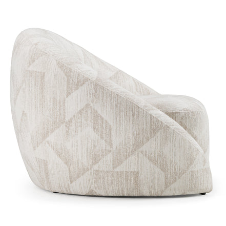 Gentle - Modern Beige Pattern Fabric Accent Chair - image 3