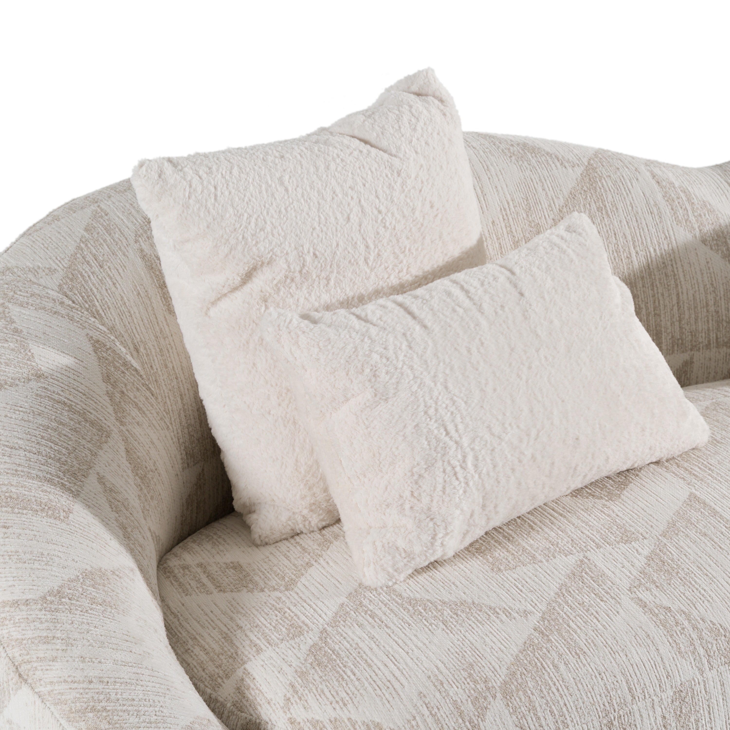 Gentle - Modern Beige Pattern Fabric Sofa - image 4