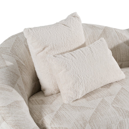 Gentle - Modern Beige Pattern Fabric Sofa - image 4