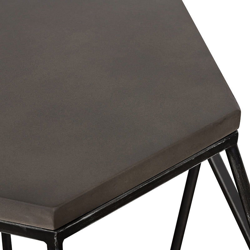 Tartan Modern Concrete & Metal End Table - image 4
