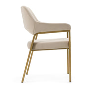 George - Modern Beige Fabric + Antique Brass Dining Chair - image 2