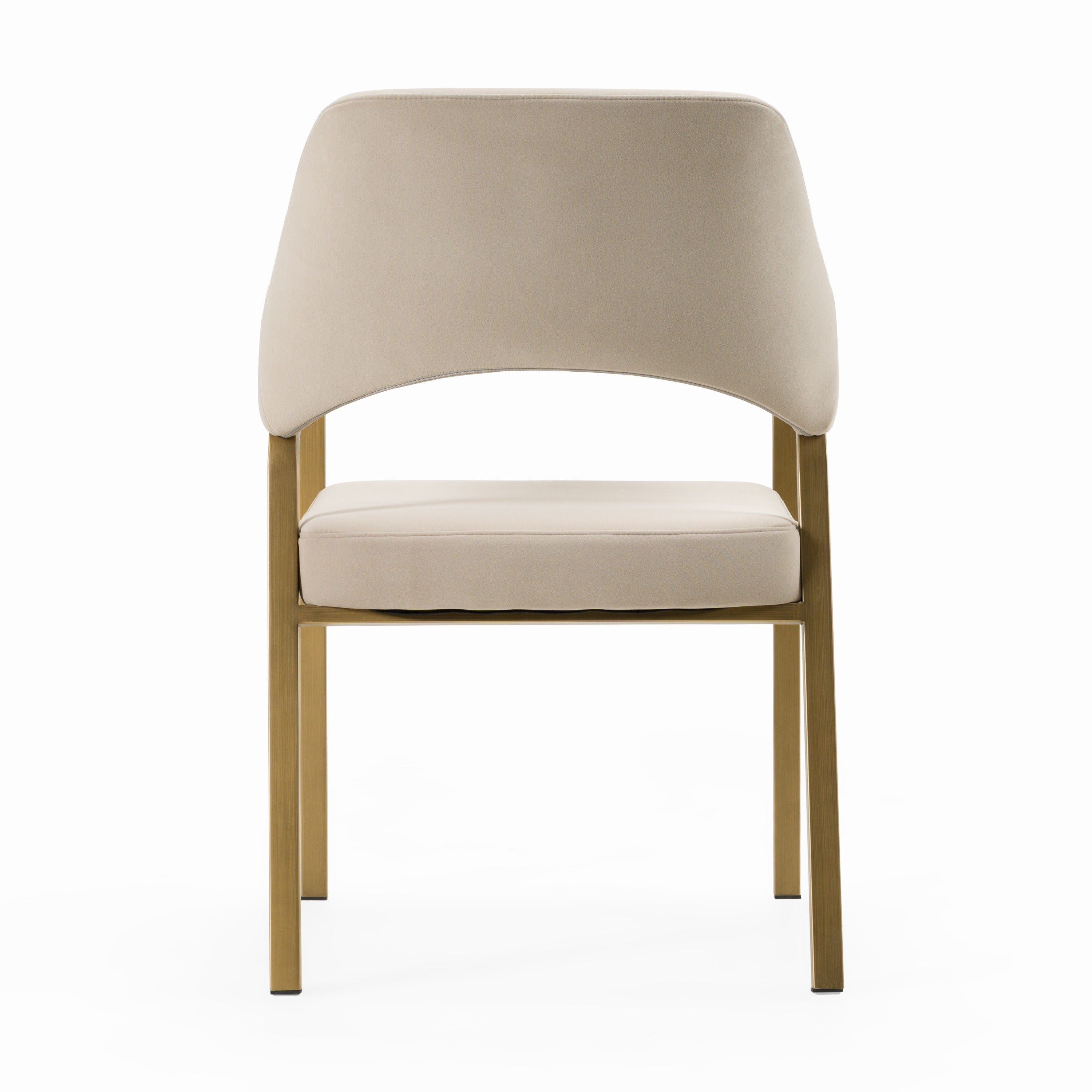 George - Modern Beige Fabric + Antique Brass Dining Chair - image 3