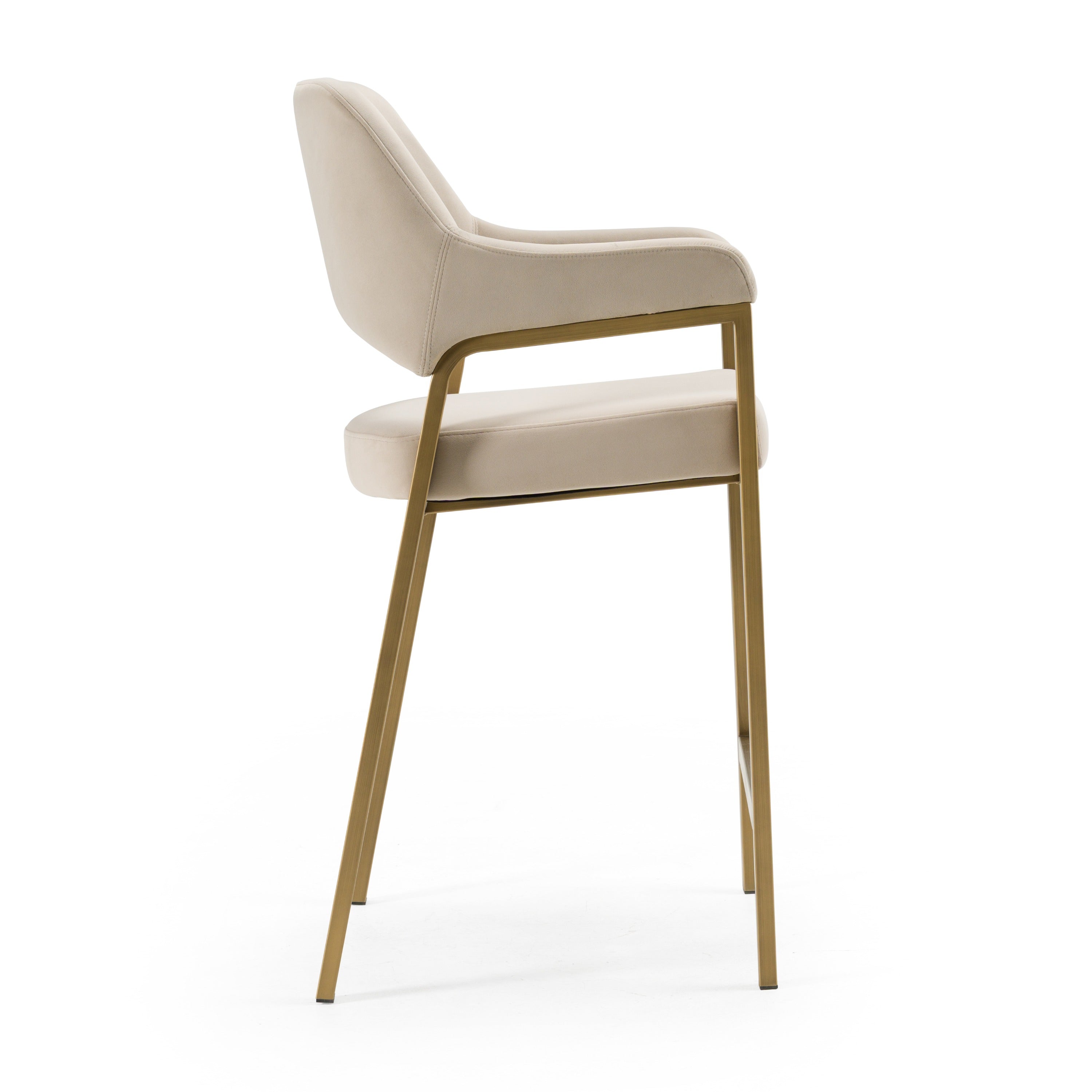 George - Modern Beige Fabric + Antique Brass Counter Chair - image 2
