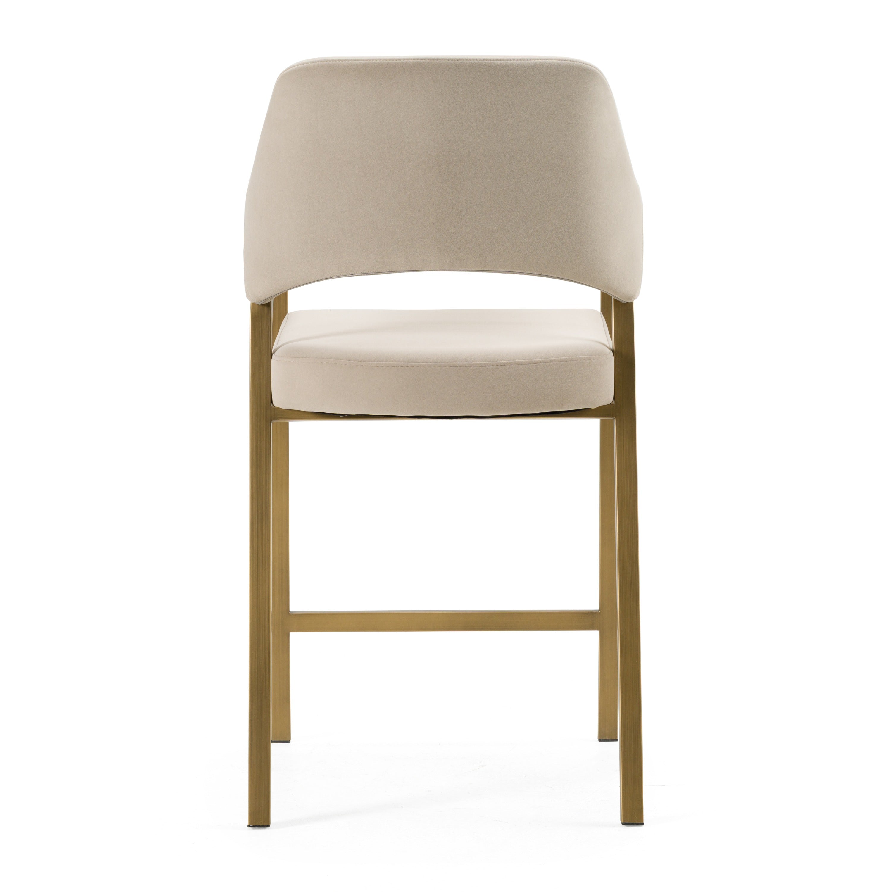 George - Modern Beige Fabric + Antique Brass Counter Chair - image 3