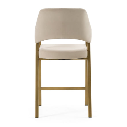 George - Modern Beige Fabric + Antique Brass Counter Chair - image 3