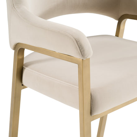 George - Modern Beige Fabric + Antique Brass Counter Chair - image 4