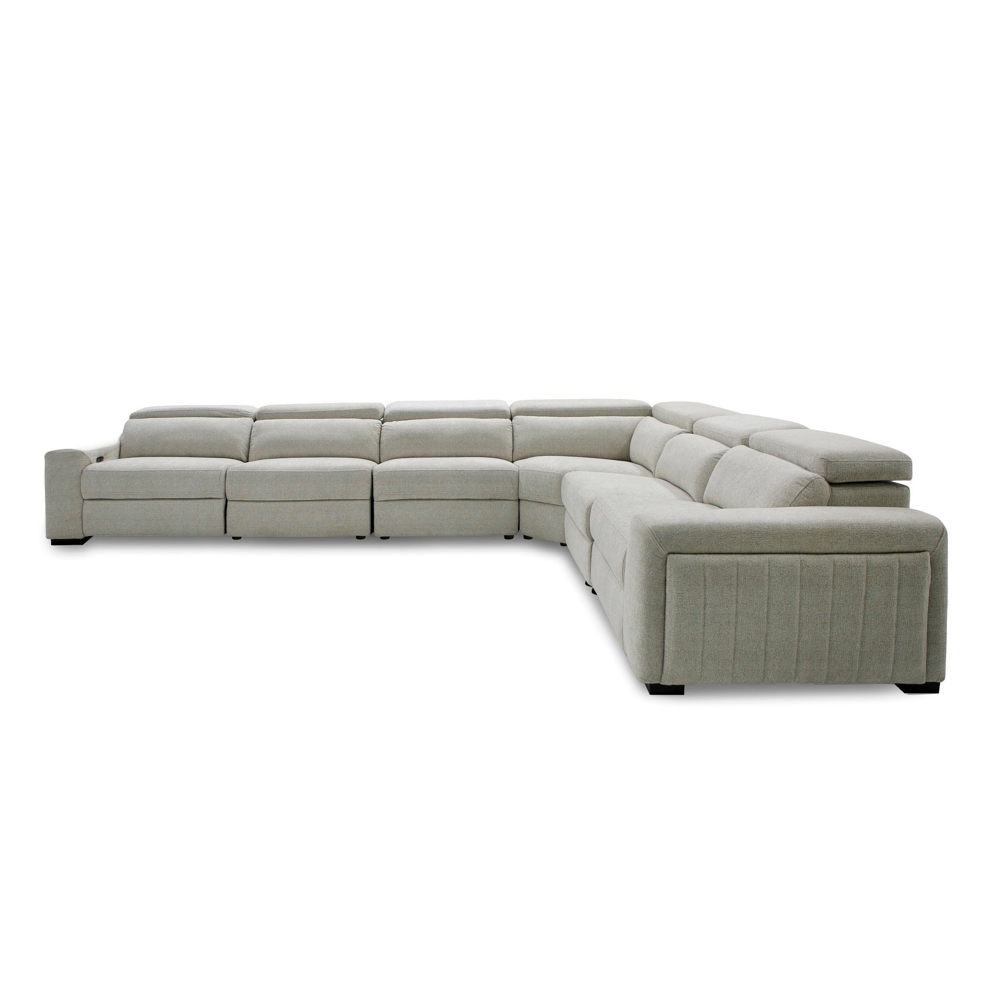 Gering - Modern Beige Fabric Sectional Sofa With 2 Power Recliners - image 2
