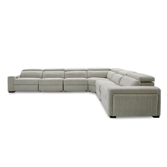 Gering - Modern Beige Fabric Sectional Sofa With 2 Power Recliners - image 2