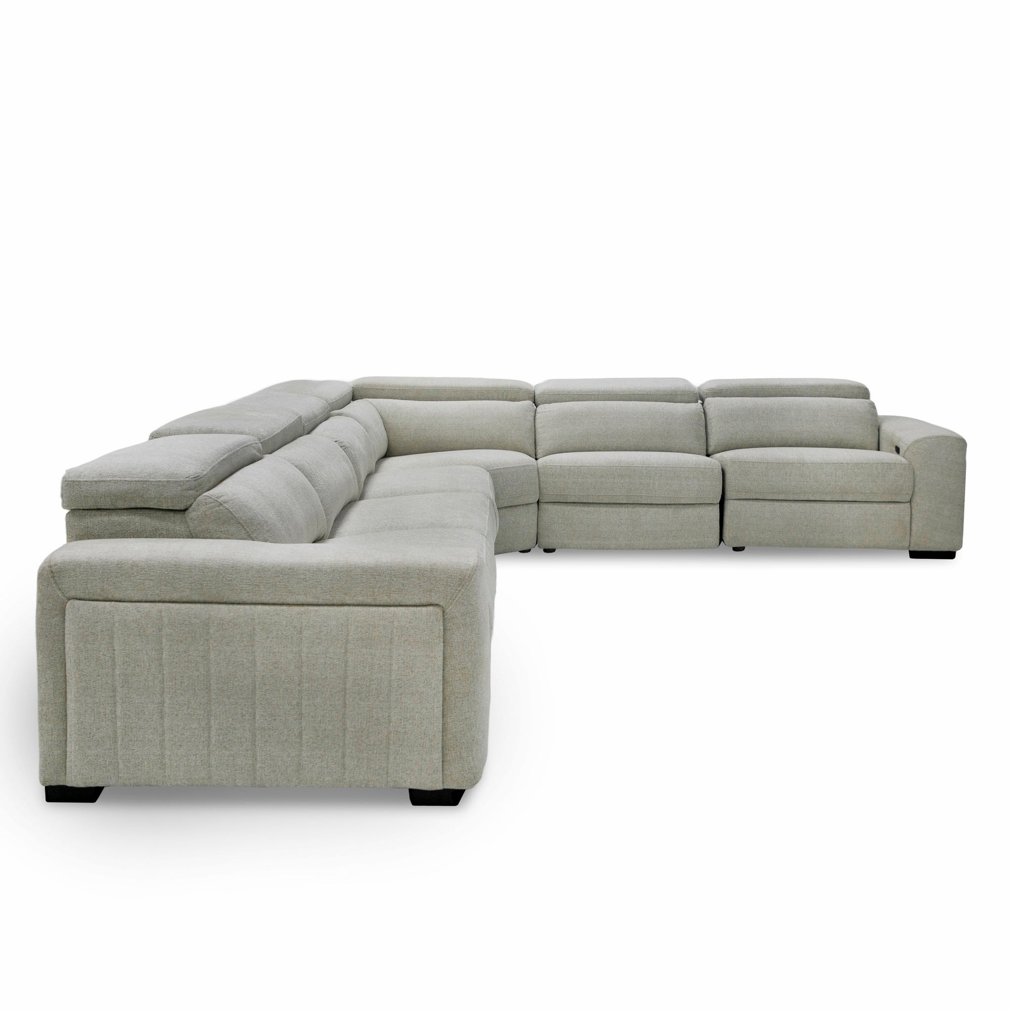 Gering - Modern Beige Fabric Sectional Sofa With 2 Power Recliners - image 3