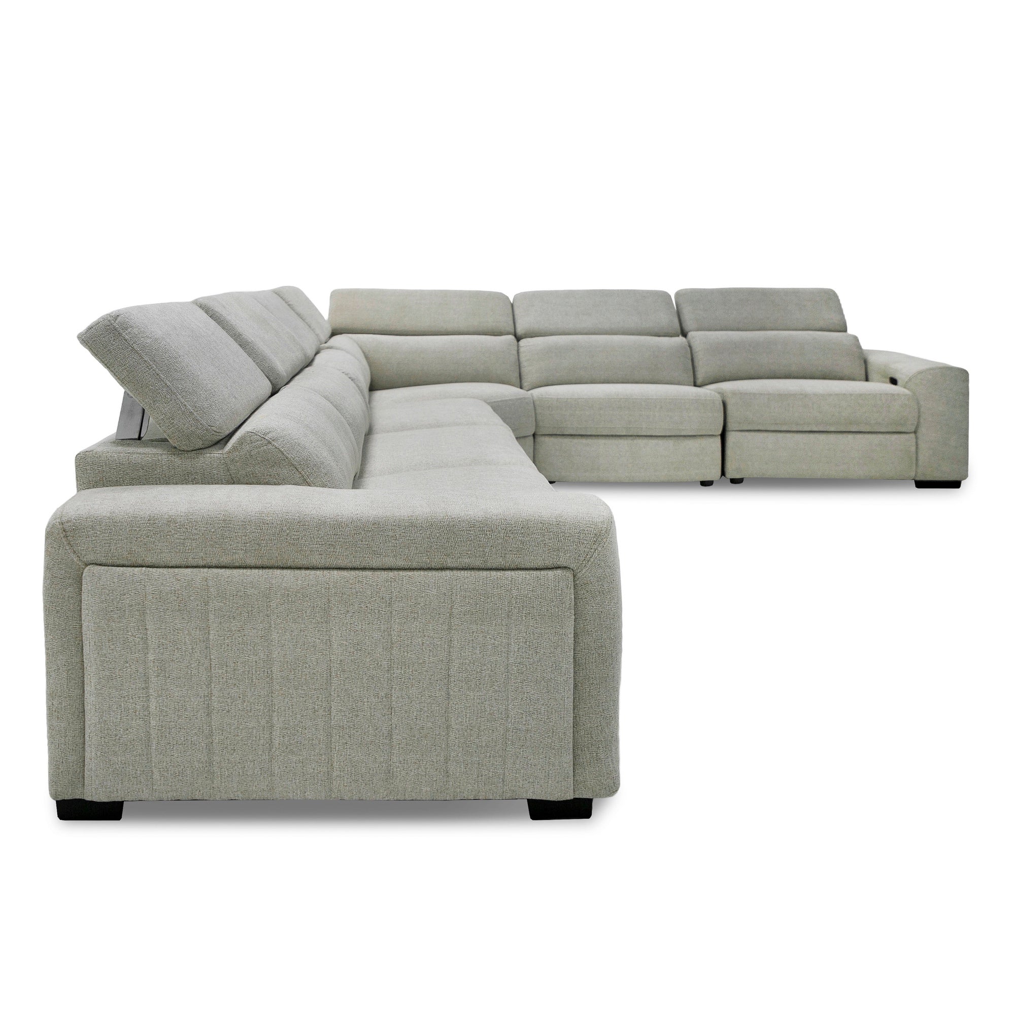 Gering - Modern Beige Fabric Sectional Sofa With 2 Power Recliners - image 5