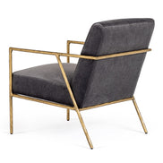 Gibbons - Modern Grey Velvet + Forged Gold Accent Chair - image 3