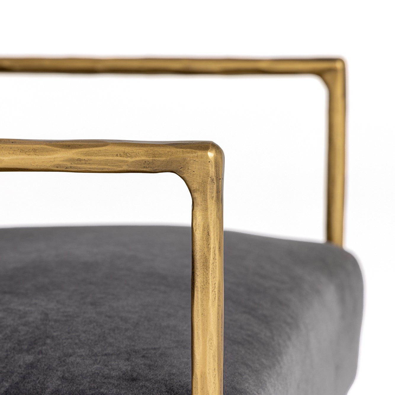 Gibbons - Modern Grey Velvet + Forged Gold Accent Chair - image 5
