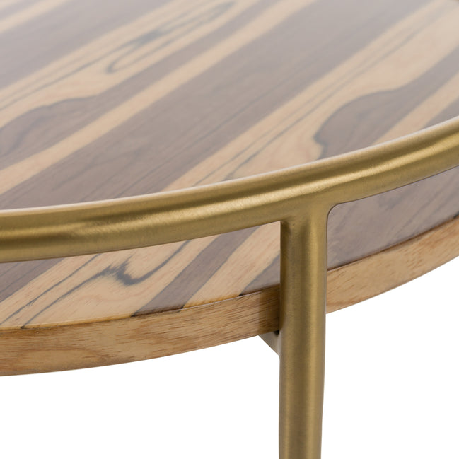 Gilcrest - Glam Brown and Gold Marble End Table