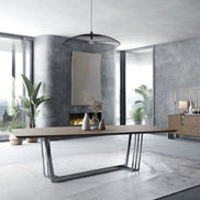 Gilroy - Modern Walnut & Stainless Steel Dining Table - image 3