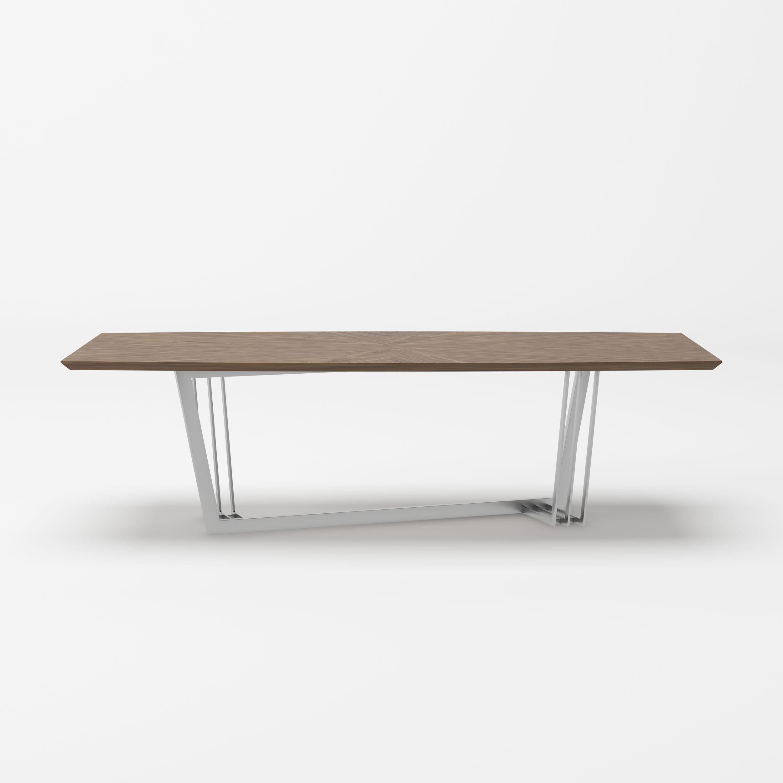 Gilroy - Modern Walnut & Stainless Steel Dining Table