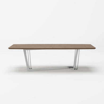Gilroy - Modern Walnut & Stainless Steel Dining Table